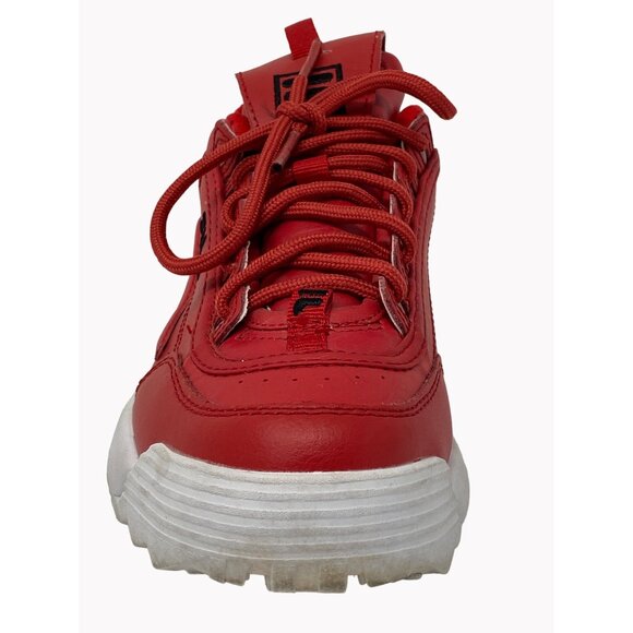 Fila Disruptor II Premium Womens Size 7 Sneakers Red White Chunky Shoe - Picture 8 of 10